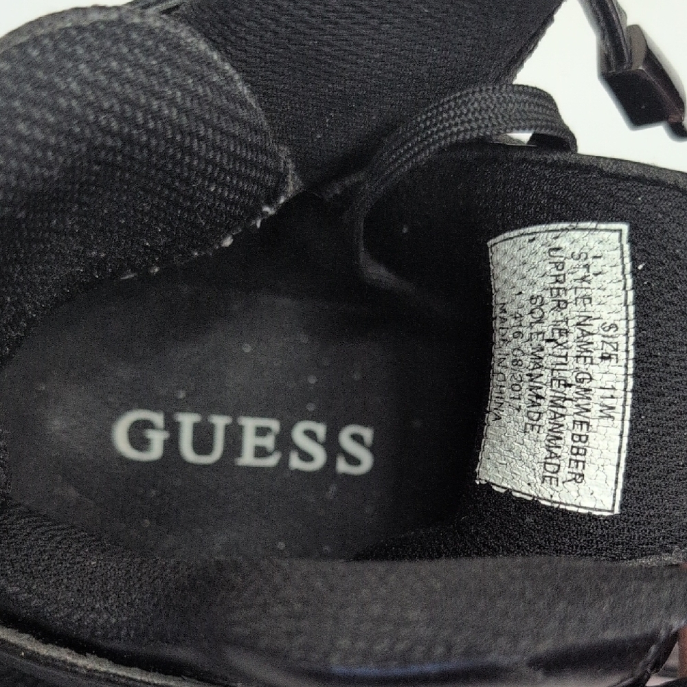 Guess Webber Black and Grey Hi-top Knit Sneakers. - Picture 6 of 8